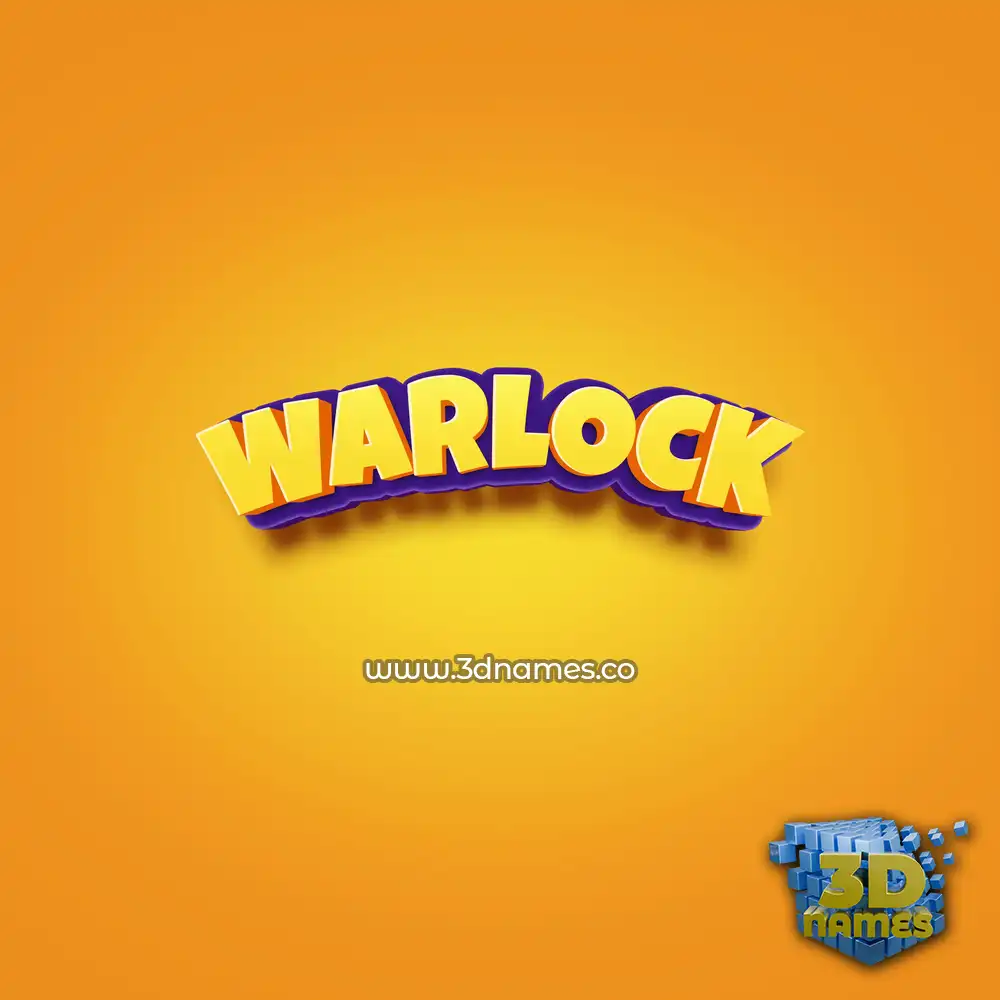 warlock in Orange Toon style - 3D name wallpaper