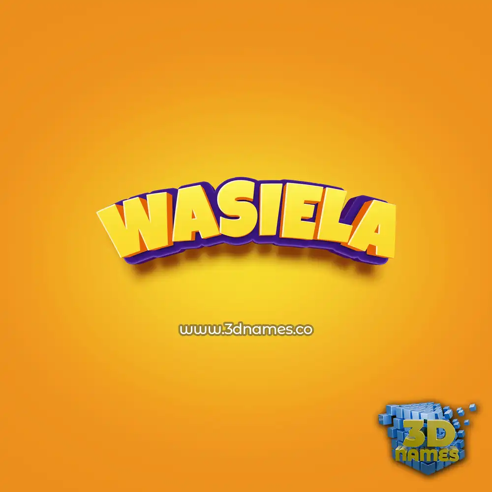 wasiela in Orange Toon style - 3D name wallpaper
