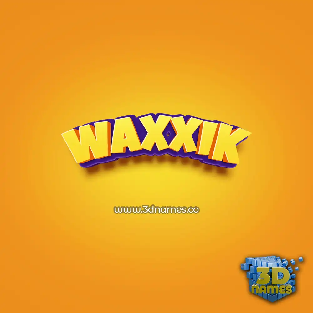 waxxik in Orange Toon style - 3D name wallpaper