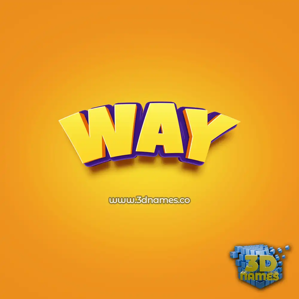 way in Orange Toon style - 3D name wallpaper