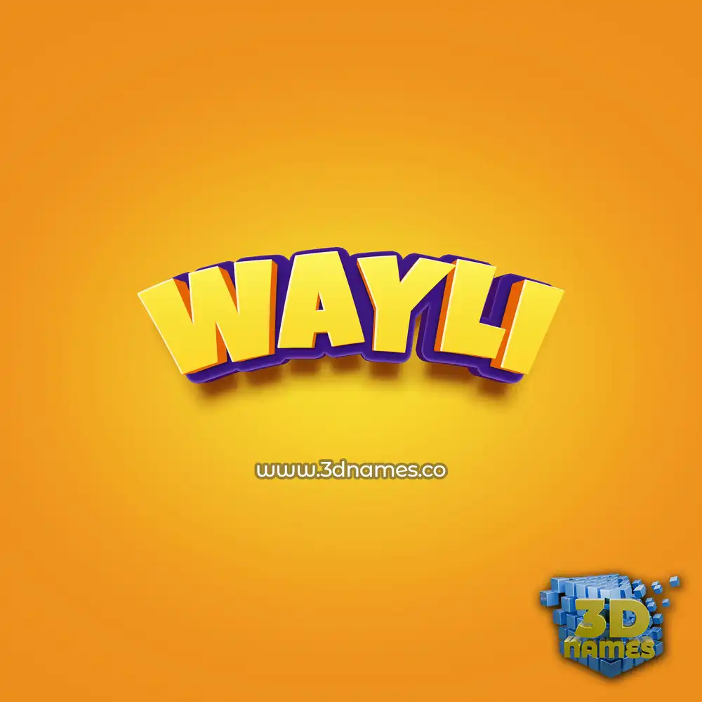 wayli in Orange Toon style - 3D name wallpaper