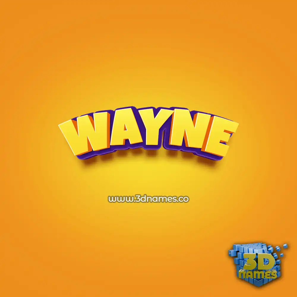 wayne in Orange Toon style - 3D name wallpaper