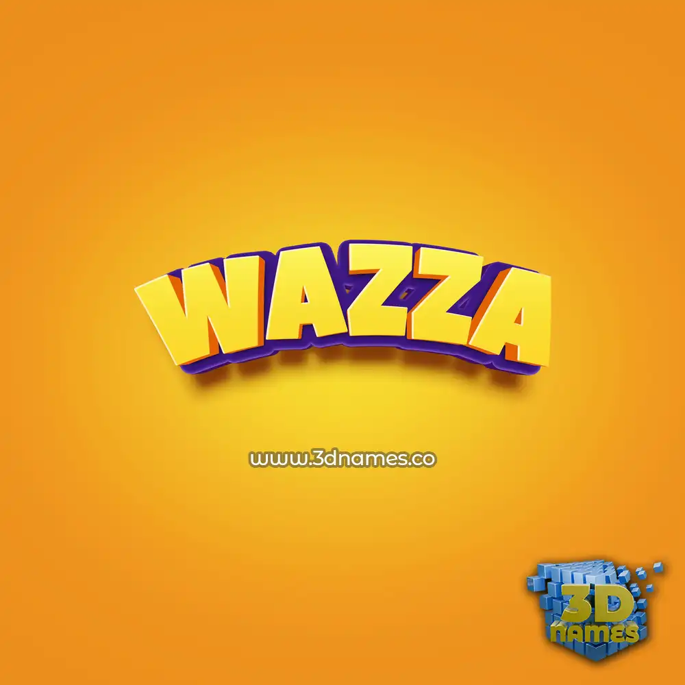 wazza in Orange Toon style - 3D name wallpaper