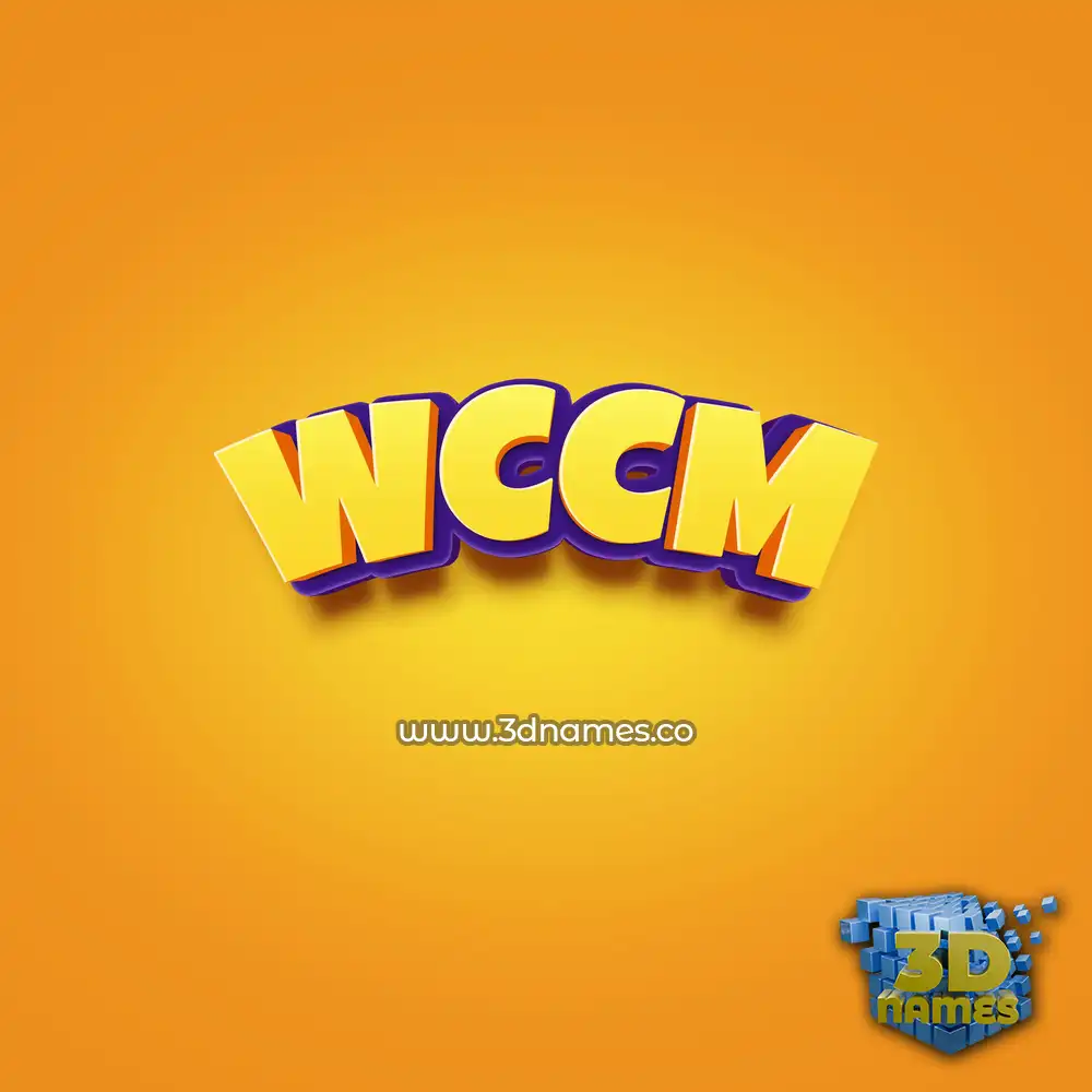 wccm in Orange Toon style - 3D name wallpaper