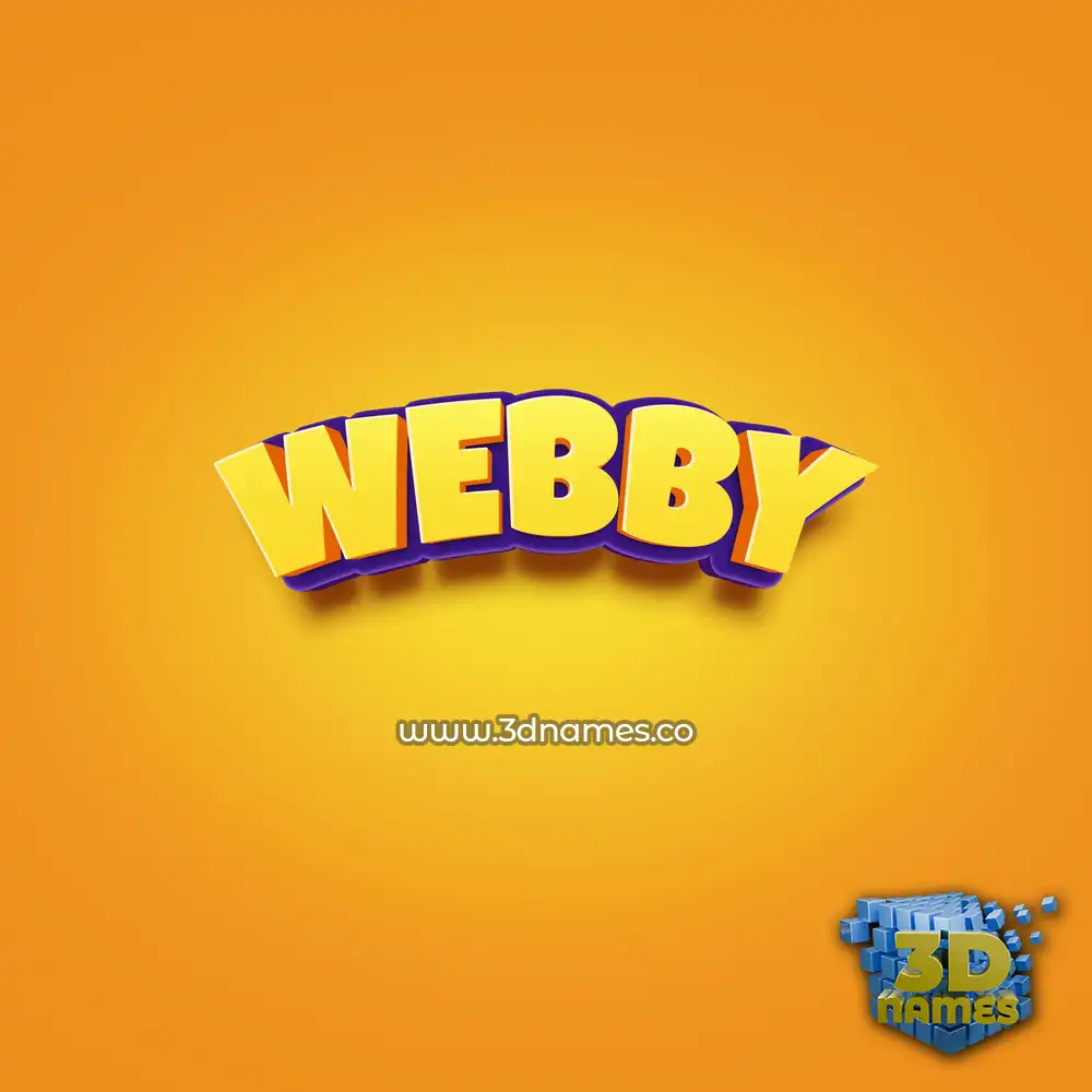 webby in Orange Toon style - 3D name wallpaper