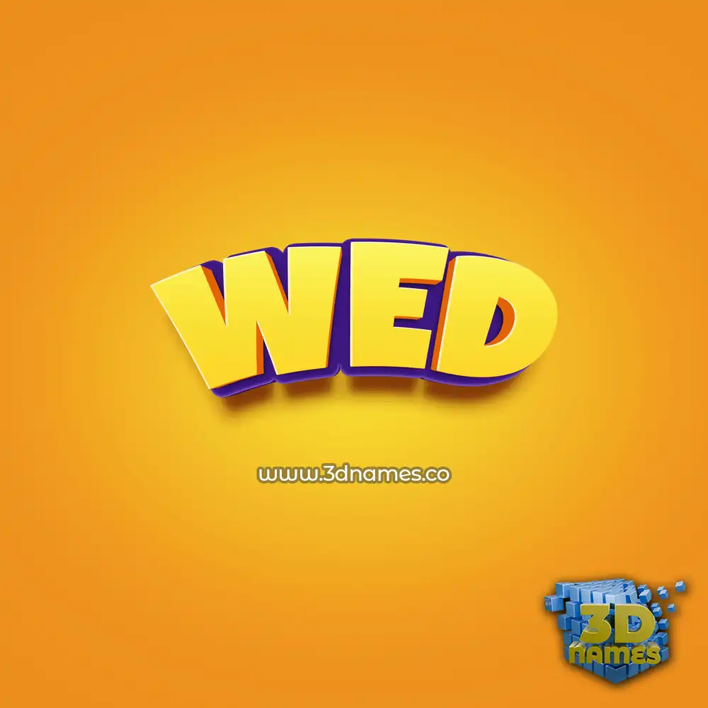 wed in Orange Toon style - 3D name wallpaper