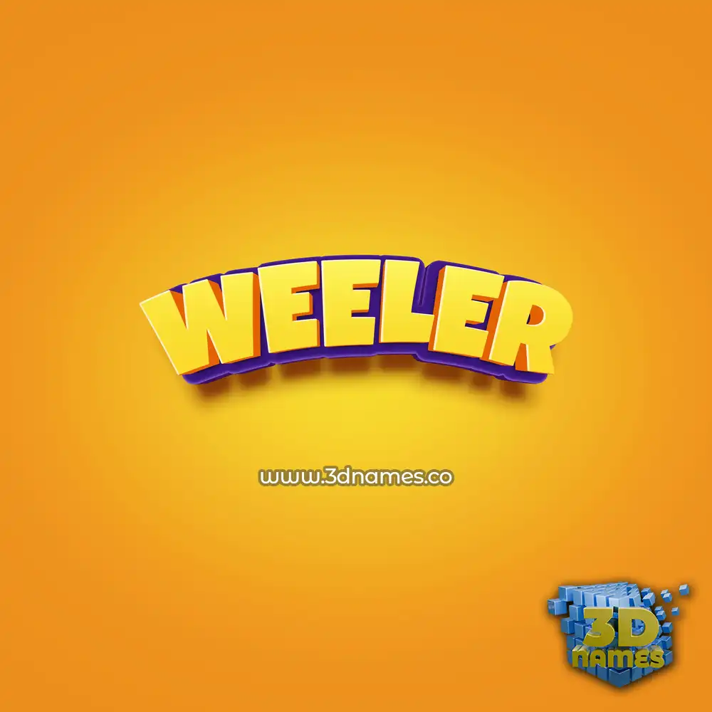 weeler in Orange Toon style - 3D name wallpaper
