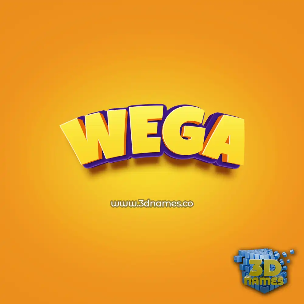 wega in Orange Toon style - 3D name wallpaper