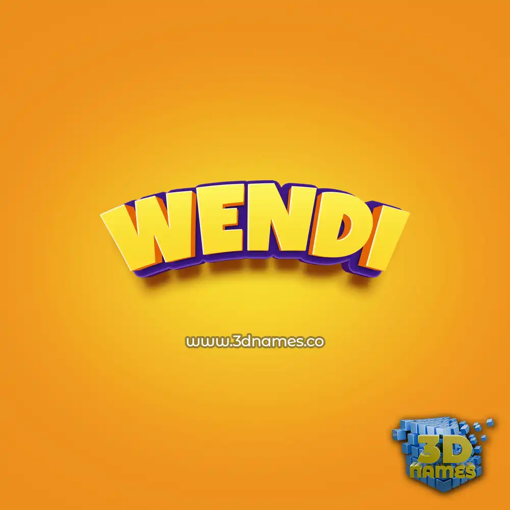 wendi in Orange Toon style - 3D name wallpaper