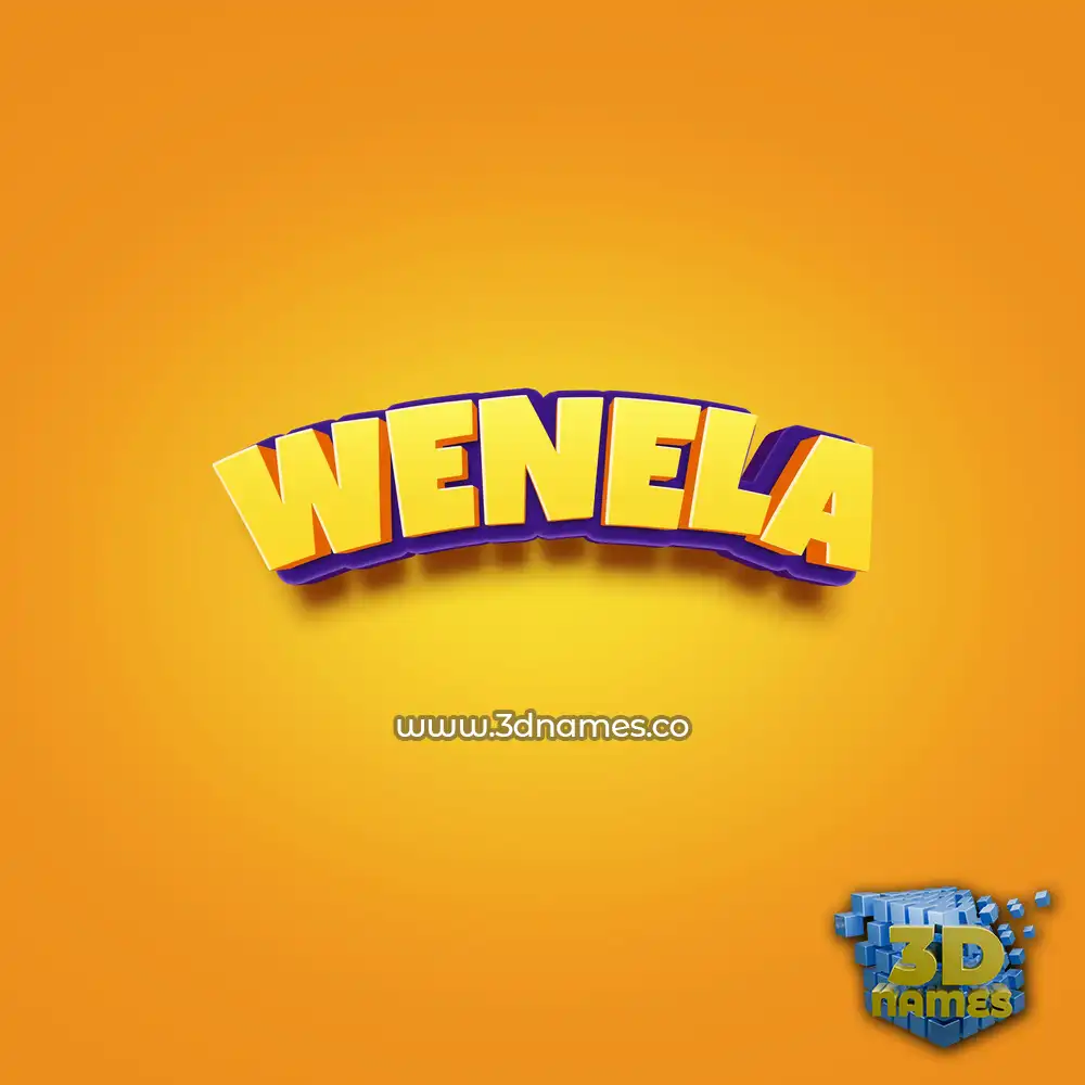wenela in Orange Toon style - 3D name wallpaper