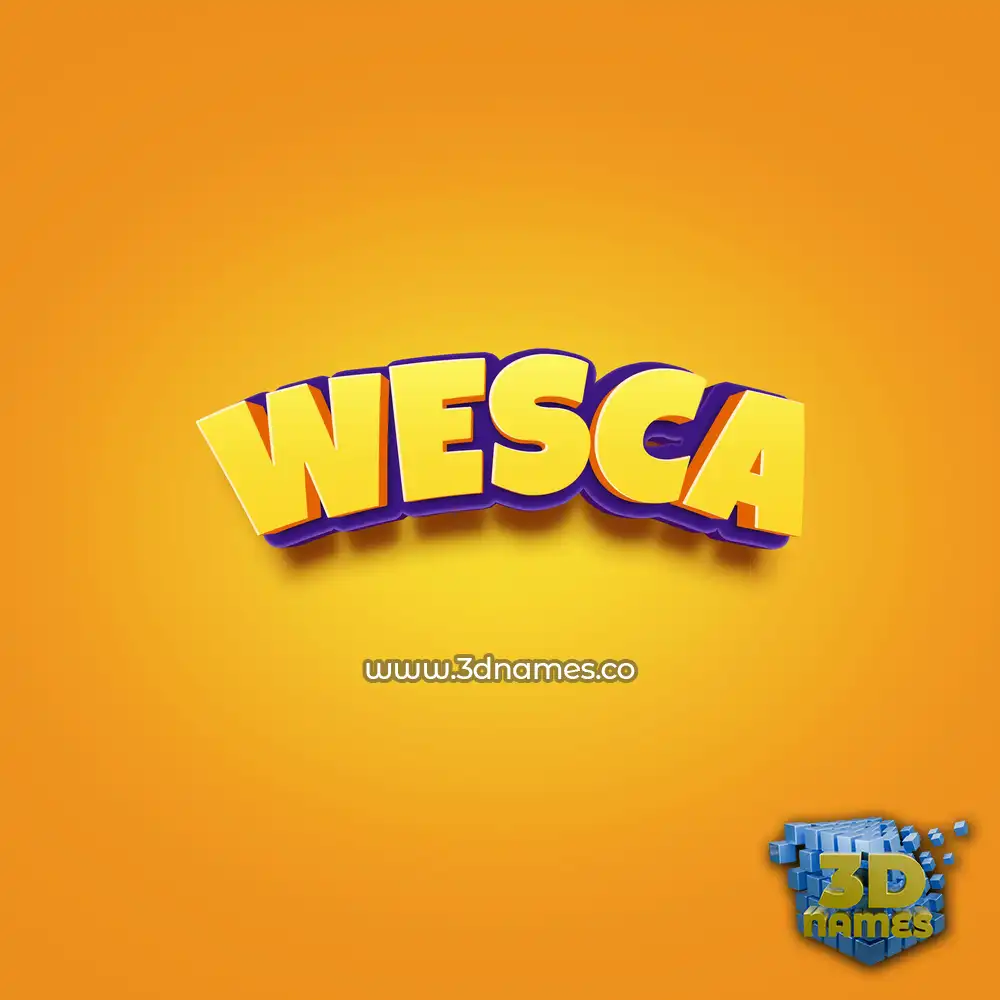 wesca in Orange Toon style - 3D name wallpaper