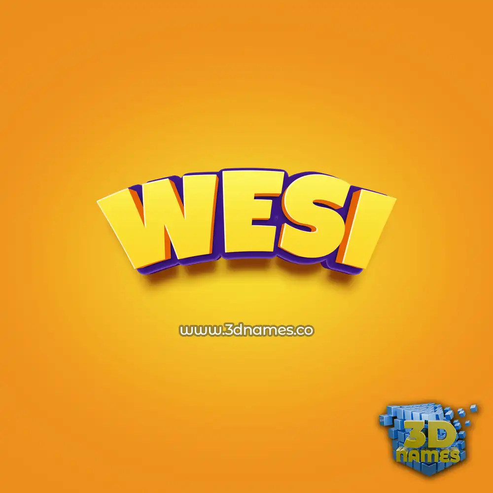 wesi in Orange Toon style - 3D name wallpaper