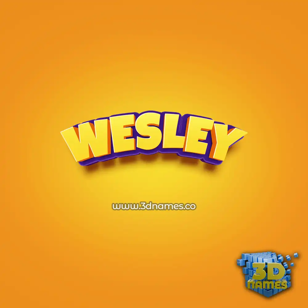wesley in Orange Toon style - 3D name wallpaper