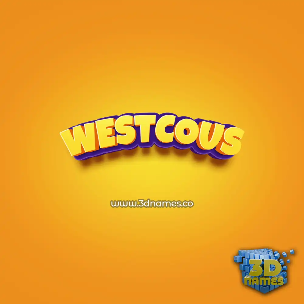 westcous in Orange Toon style - 3D name wallpaper