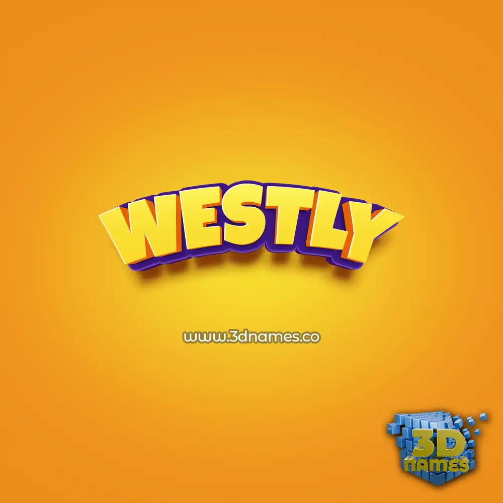 westly in Orange Toon style - 3D name wallpaper