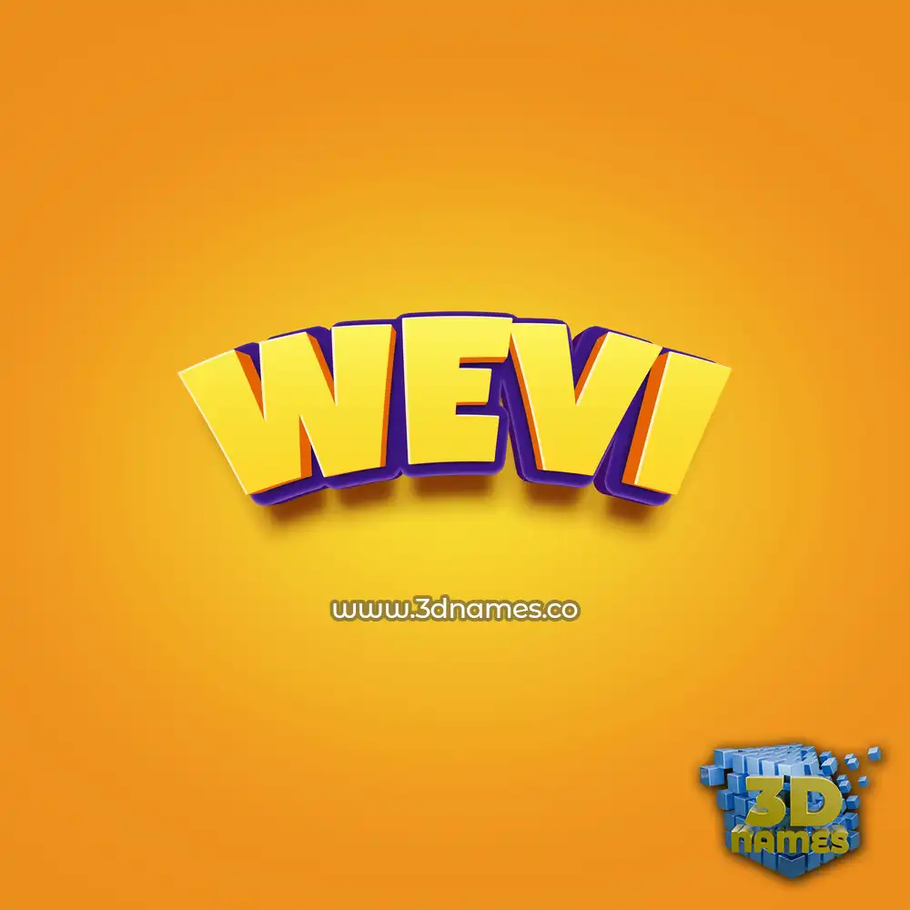 wevi in Orange Toon style - 3D name wallpaper