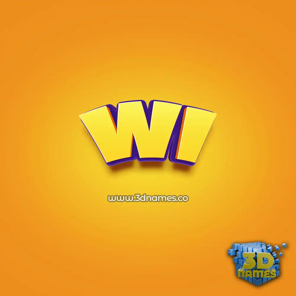 wi in Orange Toon style - 3D name wallpaper