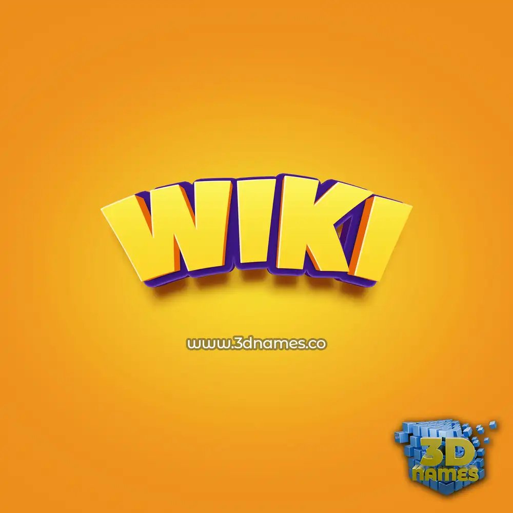 wiki in Orange Toon style - 3D name wallpaper