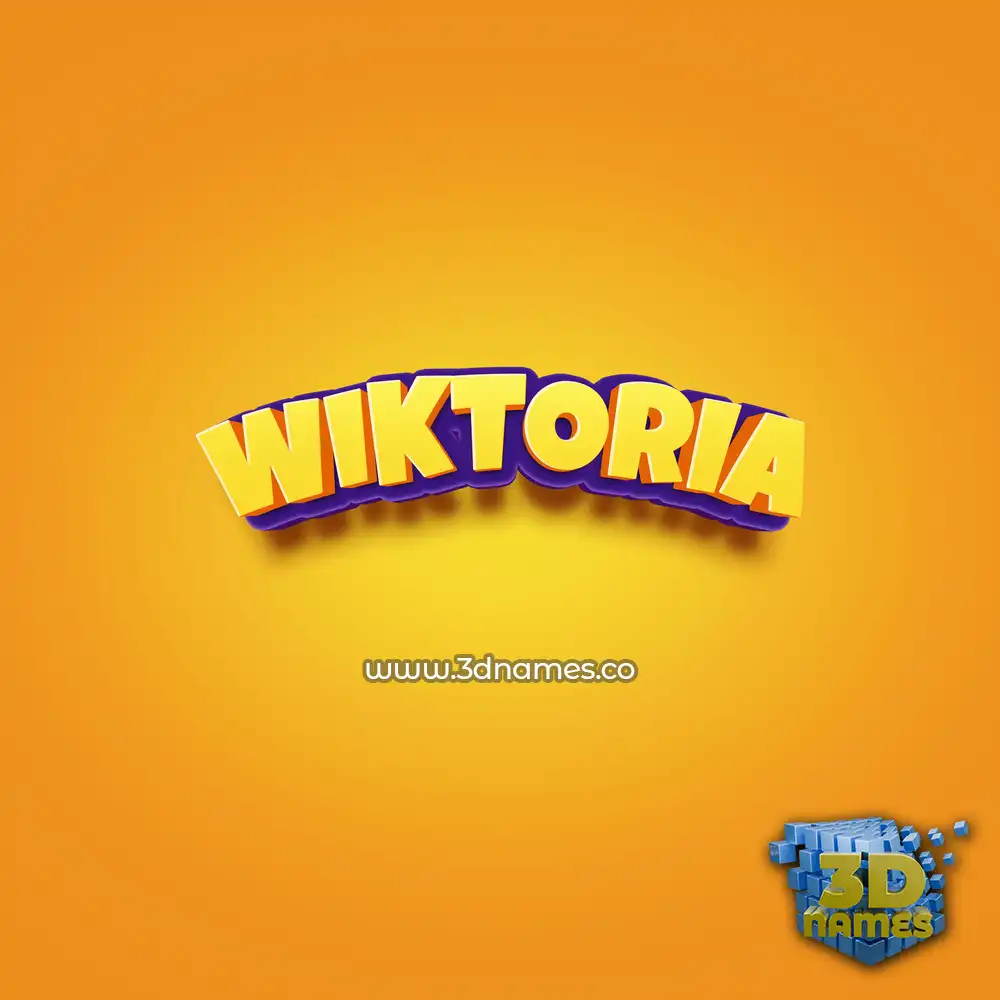wiktoria in Orange Toon style - 3D name wallpaper