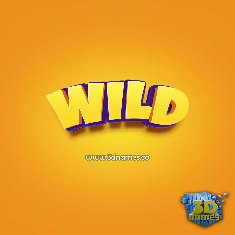 wild in Orange Toon style - 3D name wallpaper