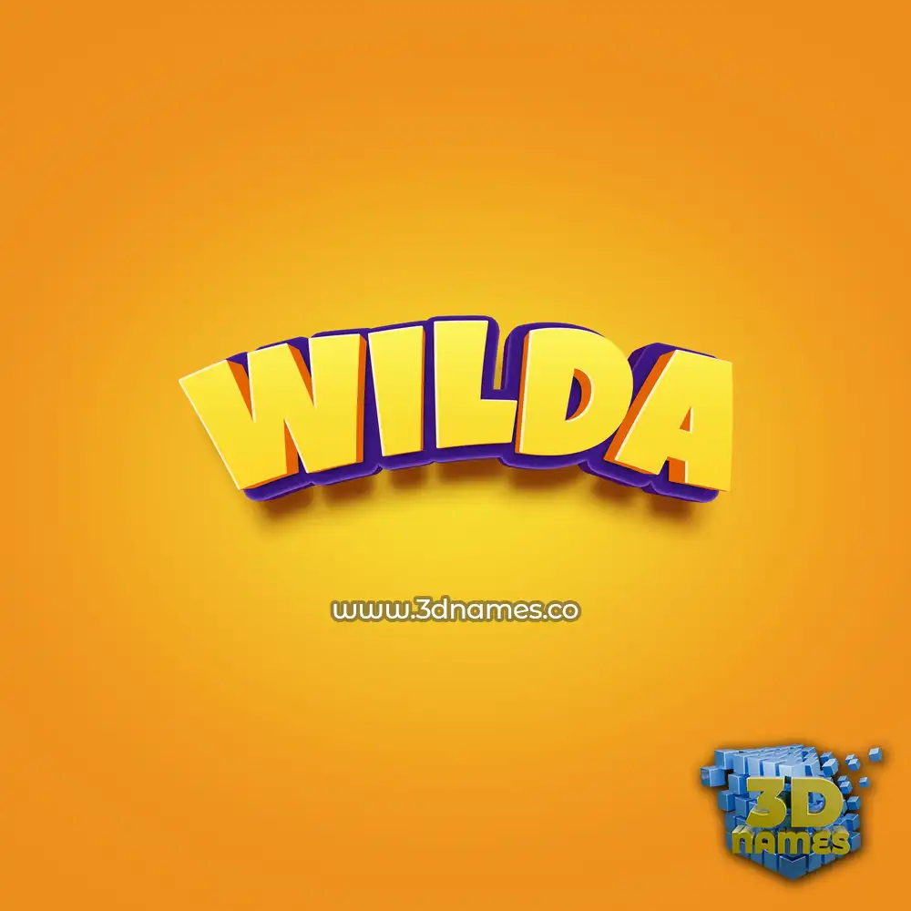 wilda in Orange Toon style - 3D name wallpaper