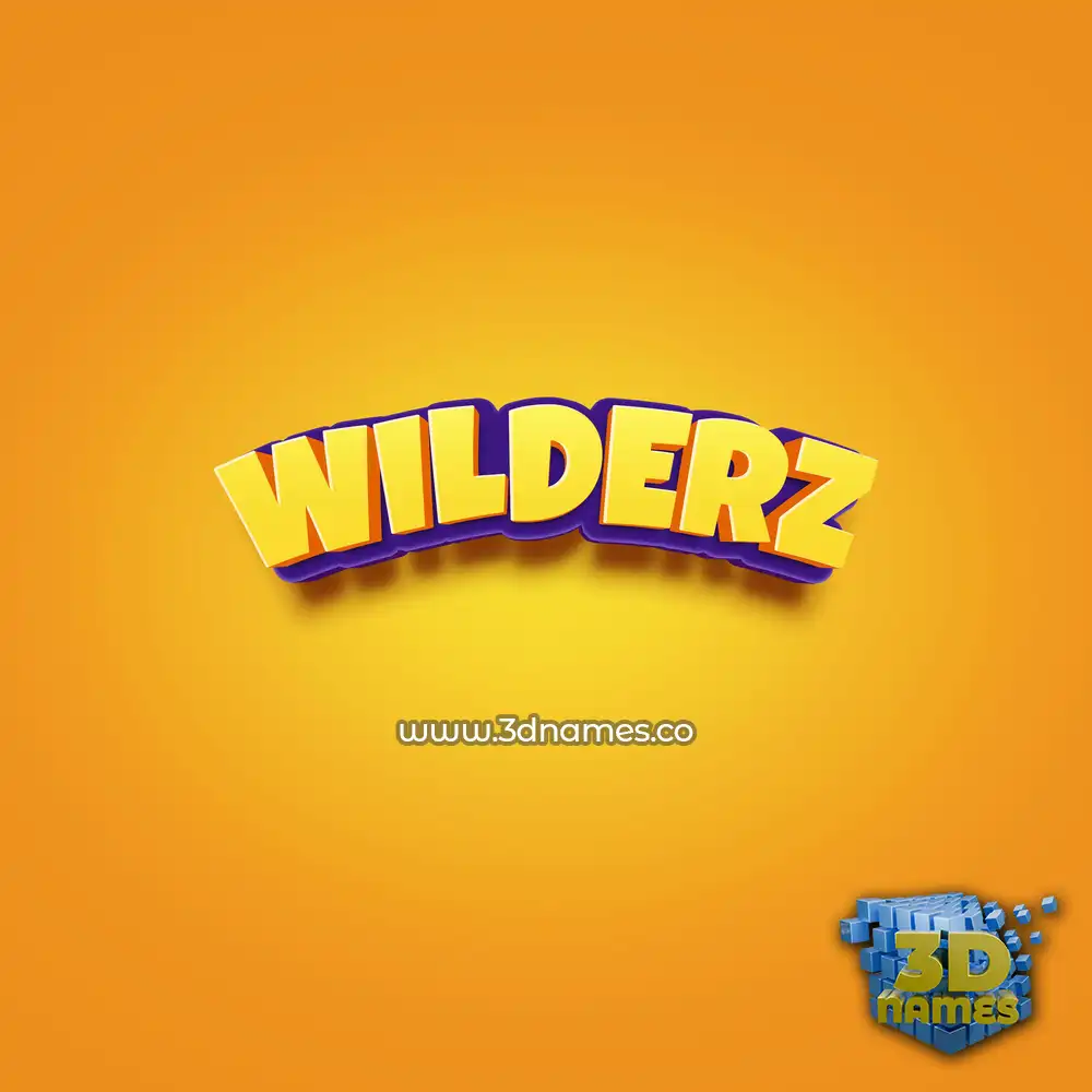 wilderz in Orange Toon style - 3D name wallpaper