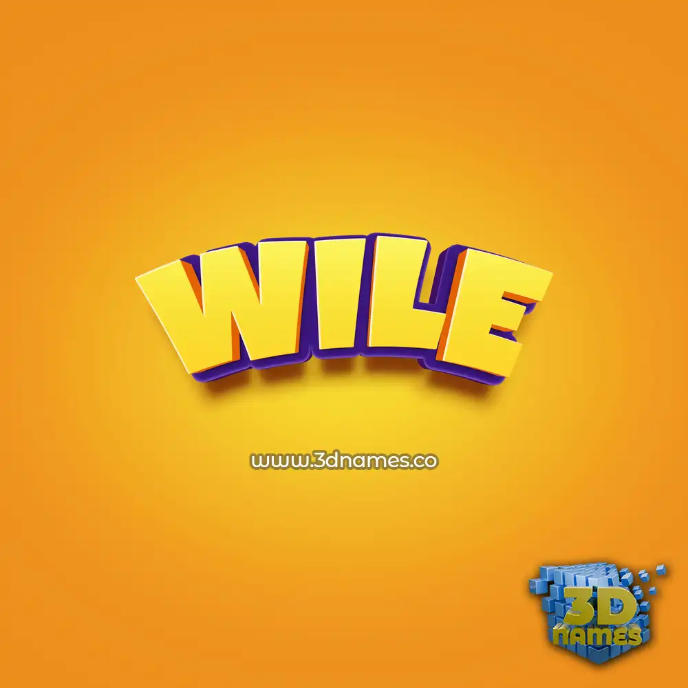 wile in Orange Toon style - 3D name wallpaper