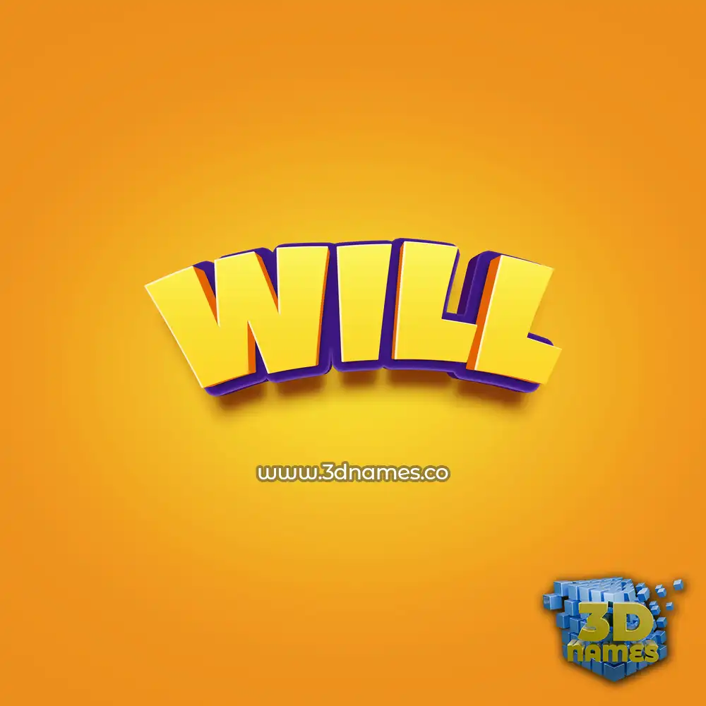will in Orange Toon style - 3D name wallpaper