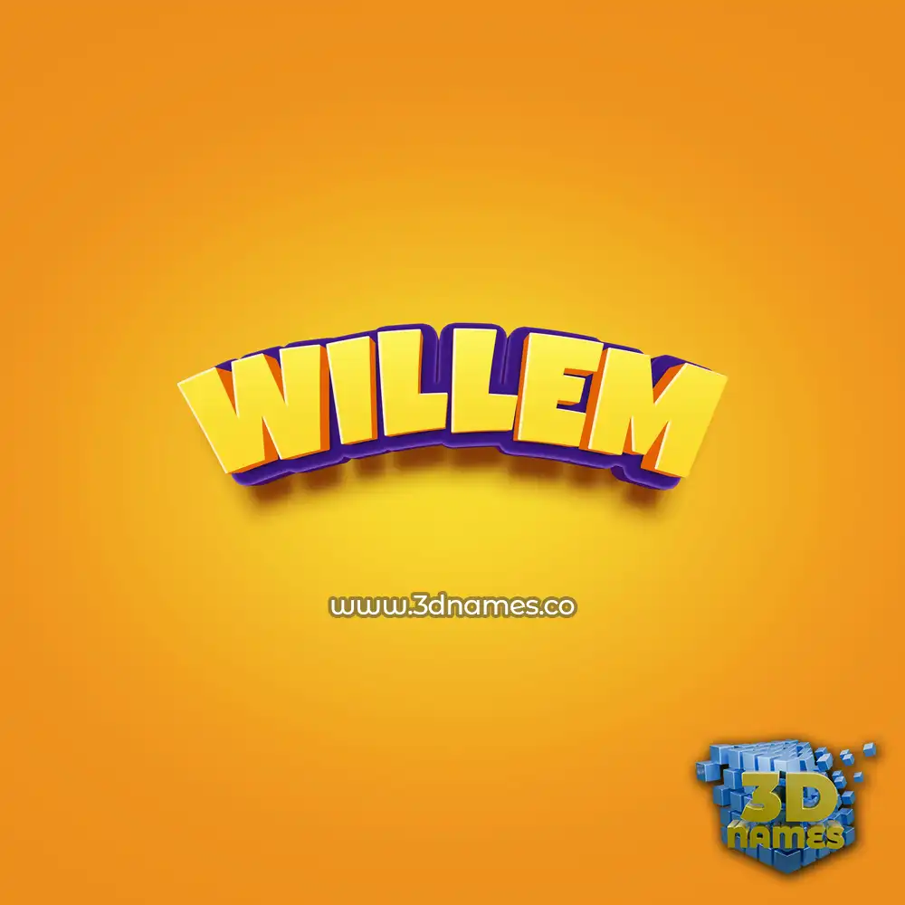 willem in Orange Toon style - 3D name wallpaper