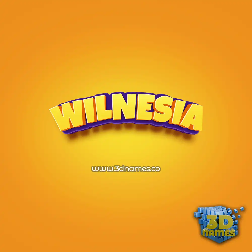 wilnesia in Orange Toon style - 3D name wallpaper