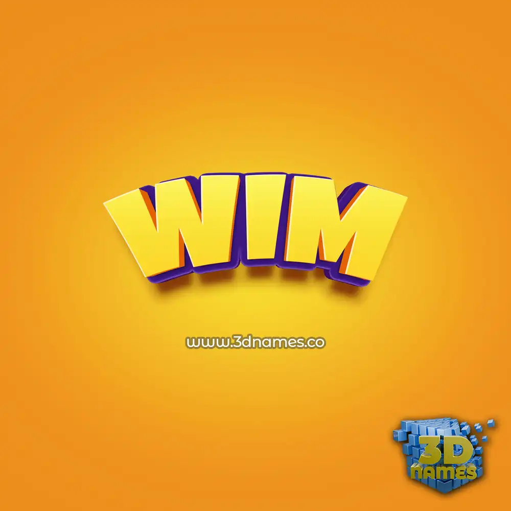 wim in Orange Toon style - 3D name wallpaper
