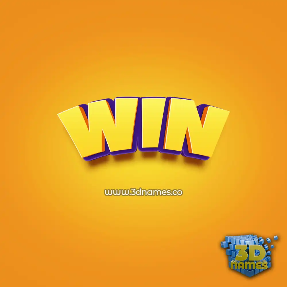 win in Orange Toon style - 3D name wallpaper
