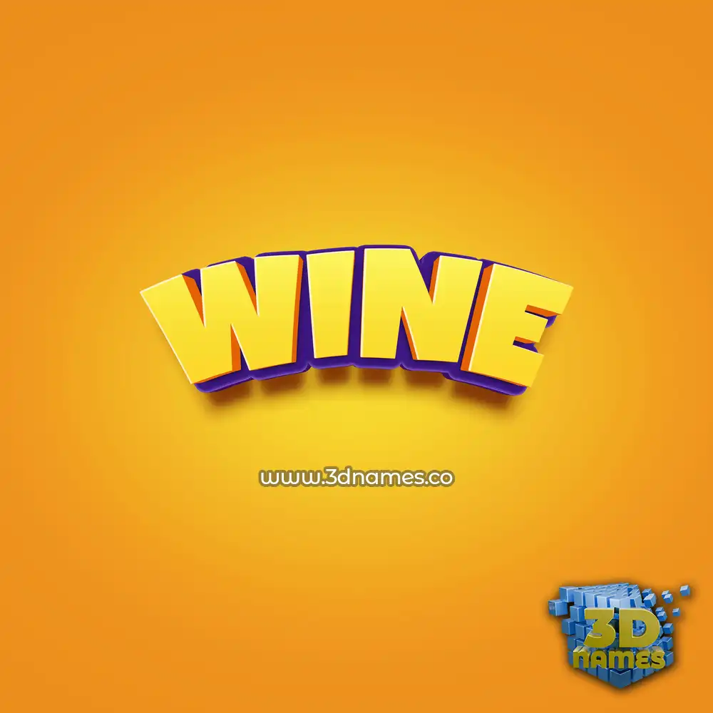 wine in Orange Toon style - 3D name wallpaper