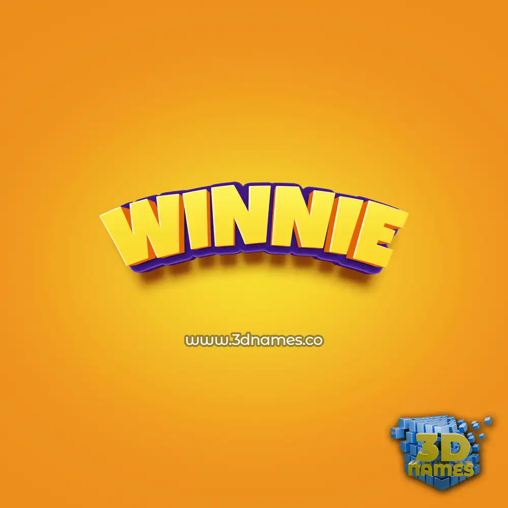 winnie in Orange Toon style - 3D name wallpaper