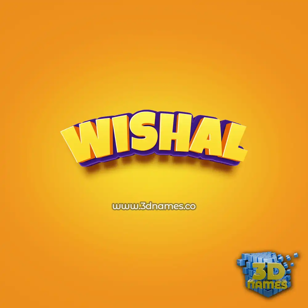 wishal in Orange Toon style - 3D name wallpaper