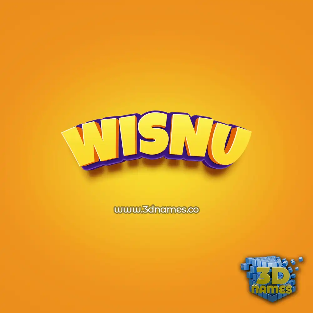 wisnu in Orange Toon style - 3D name wallpaper