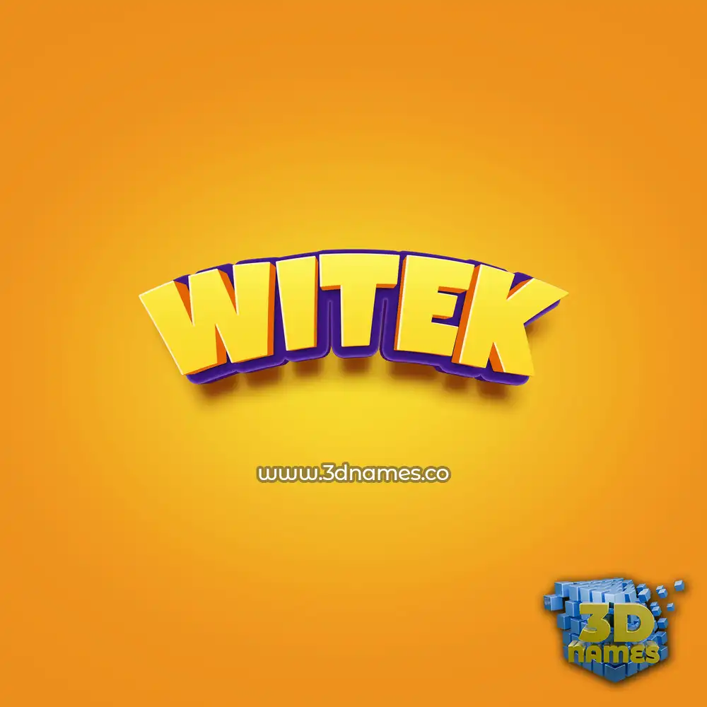 witek in Orange Toon style - 3D name wallpaper