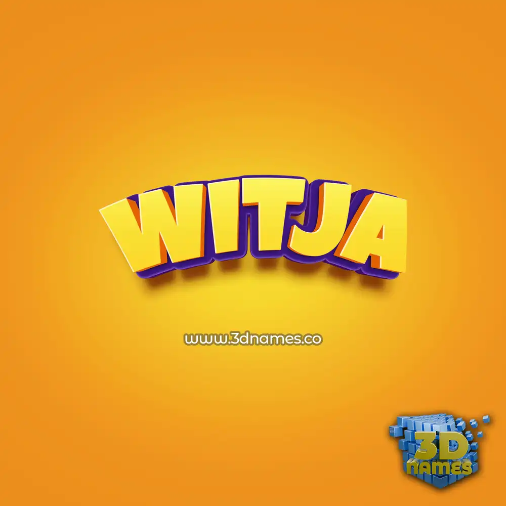 witja in Orange Toon style - 3D name wallpaper