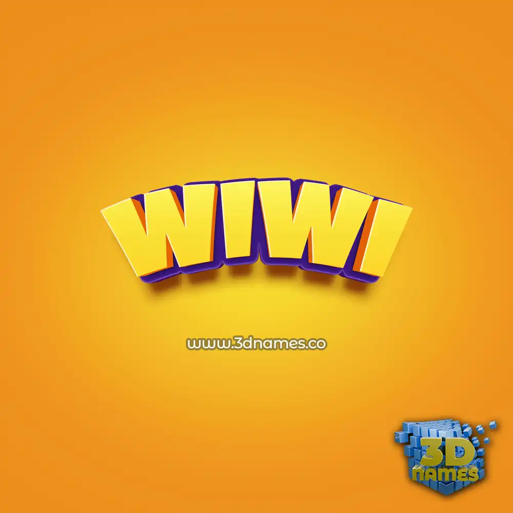 wiwi in Orange Toon style - 3D name wallpaper
