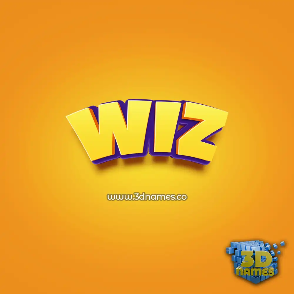 wiz in Orange Toon style - 3D name wallpaper