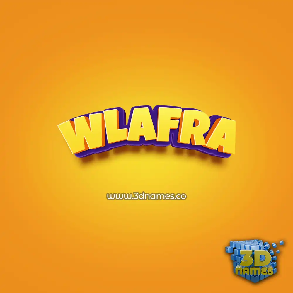 wlafra in Orange Toon style - 3D name wallpaper