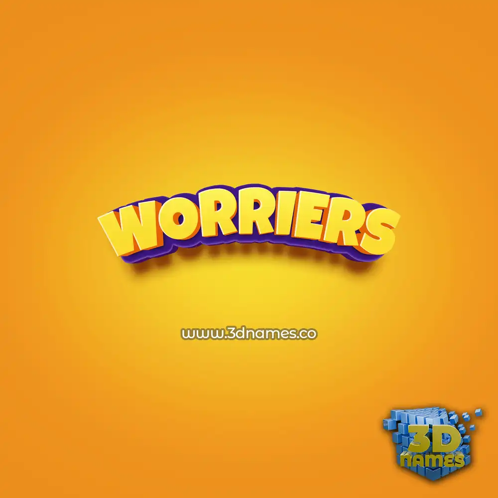 worriers in Orange Toon style - 3D name wallpaper