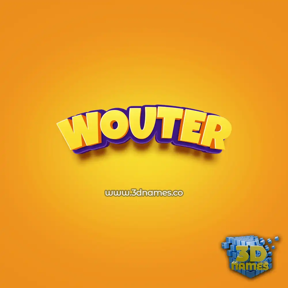 wouter in Orange Toon style - 3D name wallpaper