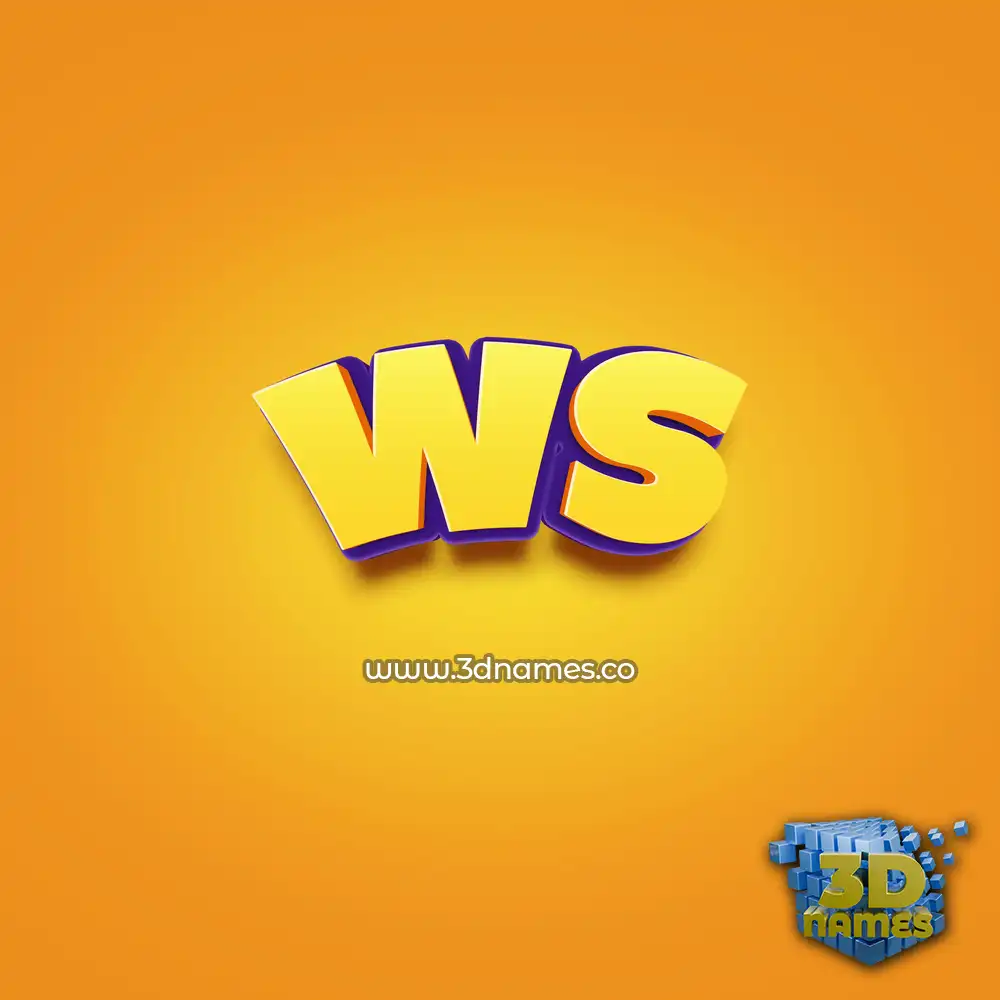 ws in Orange Toon style - 3D name wallpaper