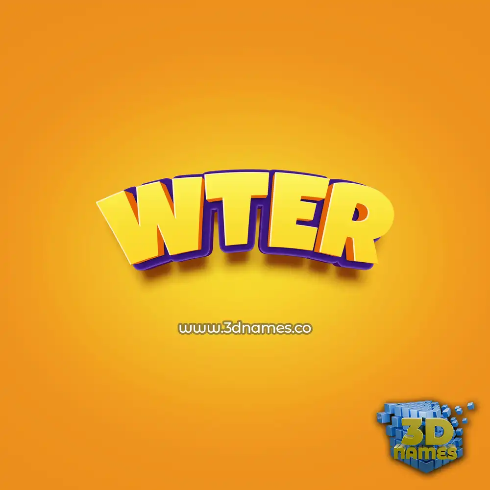 wter in Orange Toon style - 3D name wallpaper