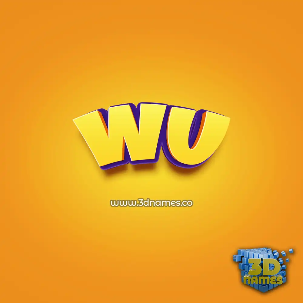 wu in Orange Toon style - 3D name wallpaper