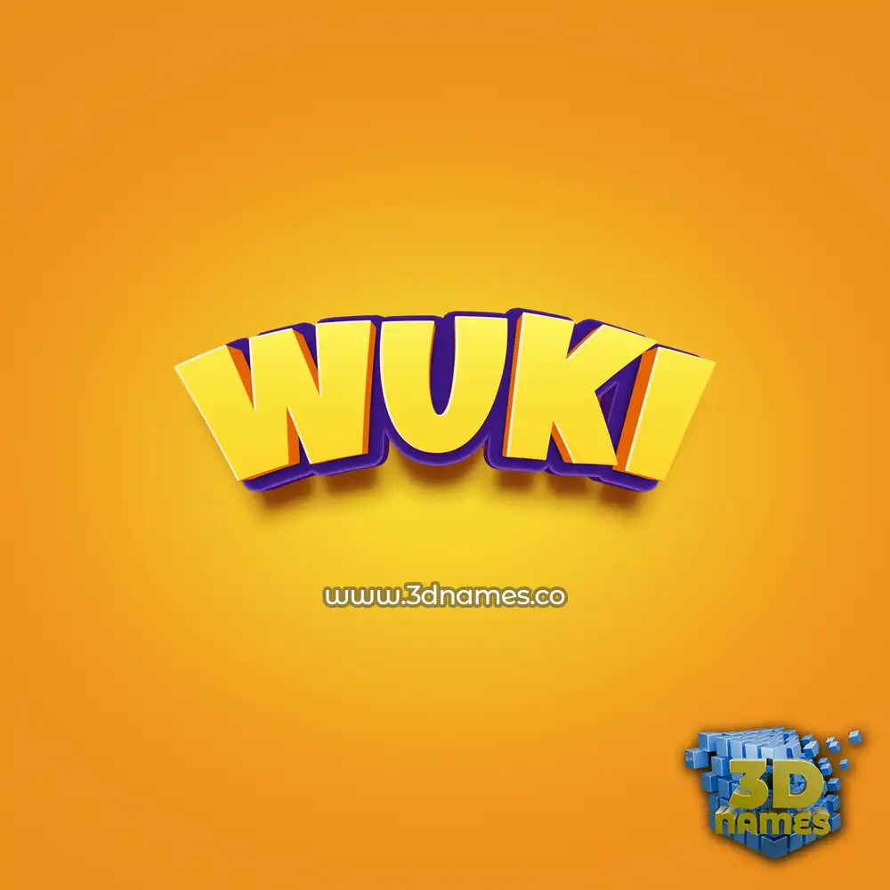 wuki in Orange Toon style - 3D name wallpaper
