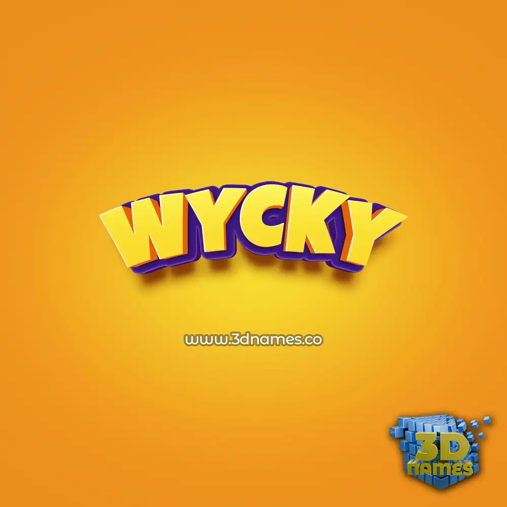 wycky in Orange Toon style - 3D name wallpaper