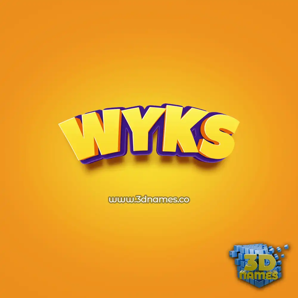 wyks in Orange Toon style - 3D name wallpaper