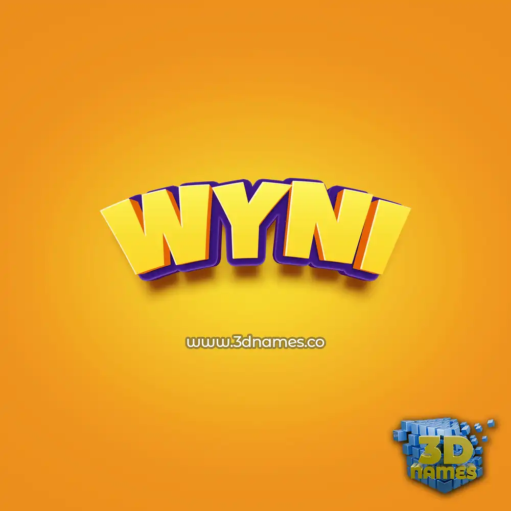 wyni in Orange Toon style - 3D name wallpaper